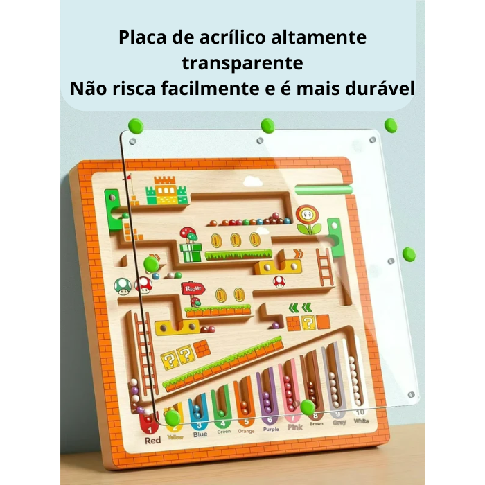Labirinto Magnético Infantil — Concentração e Raciocínio Lógico